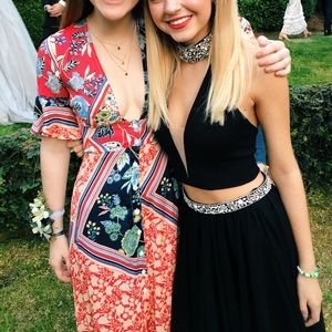 ASOS Multi patterned maxi dress with tie back